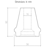 Lainer Bump Rubber Conical 16mm (56mm Wide 60mm High)