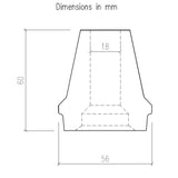 Lainer Bump Rubber Conical 18mm (56mm Wide 60mm High)